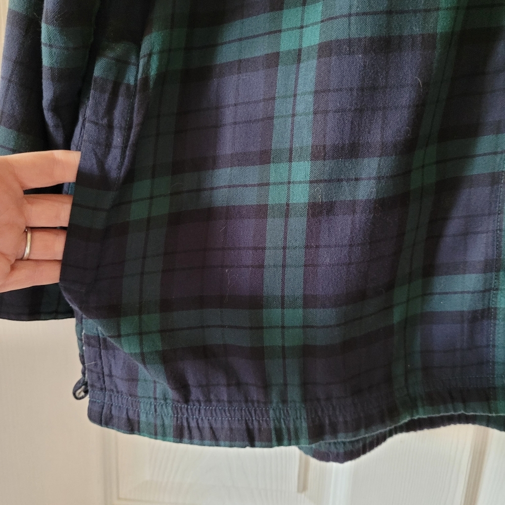 LL BEAN FLEECE LINED PLAID FLANNEL HOODIE SHACKET WOMEN'S SIZE  LARGE - Picture 10 of 16